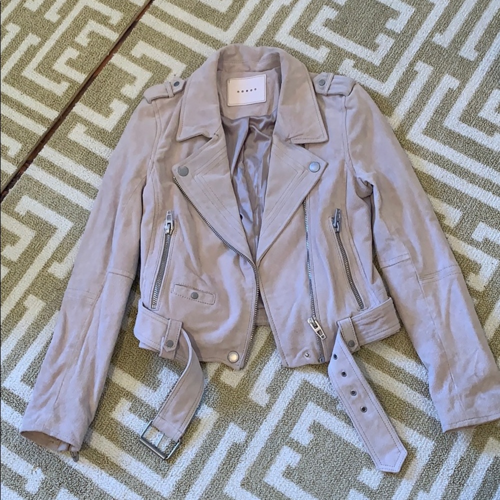 BlankNYC size small suede Moro jacket Sand